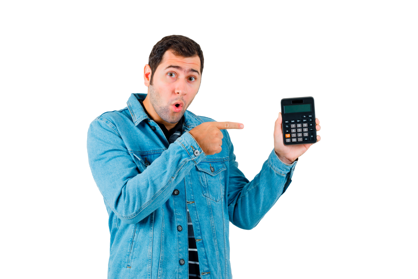 chico con calculadora
